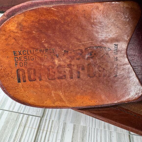 VTG 70's Nordstrom clogs 9.5 platform leather and wood slip on shoes boho hippie - Picture 9 of 14